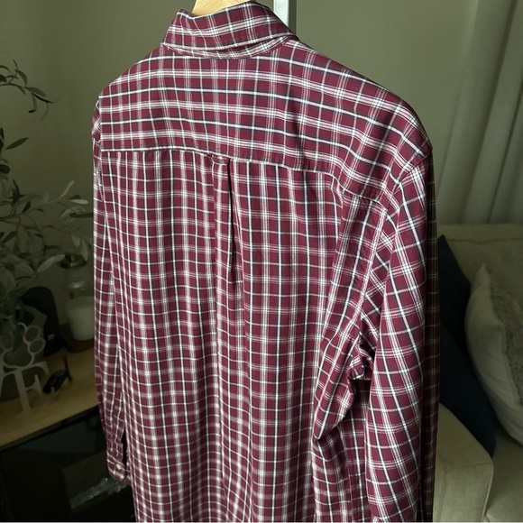 Chaps Men’s L/S Maroon/white Plaid Button Up Size L - Picture 8 of 12